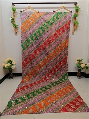 Dupatta Silk Multi Color Mirror Work - D6