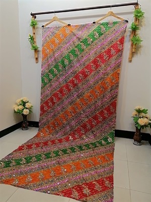 Dupatta Silk Multi Color Mirror Work - D3