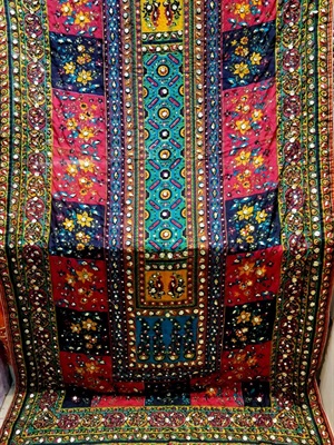 Dupatta - Pure Silk Handwork Multi Colors - 06