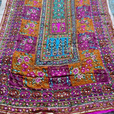 Dupatta - Pure Silk Handwork Multi Colors - 15