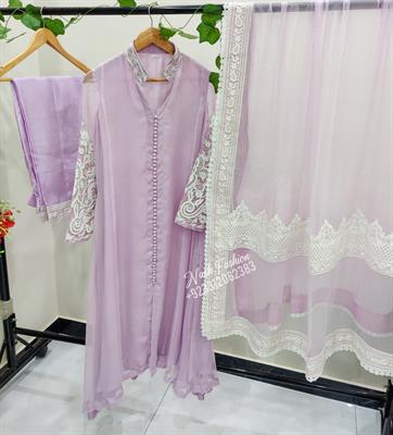 Suit Chiffon Embroidered - D1A