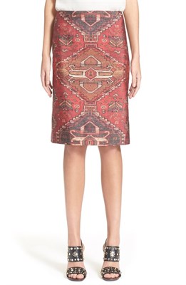 Tapestry Print Pencil Skirt