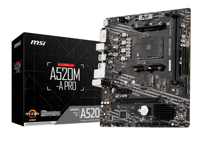 MSI PRO A520M-A AMD AM4 MicroATX Motherboard | DDR4