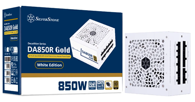 SilverStone DA850R Gold 850W 80 PLUS Gold PCIe 5.0 Fully Modular Power Supply - White