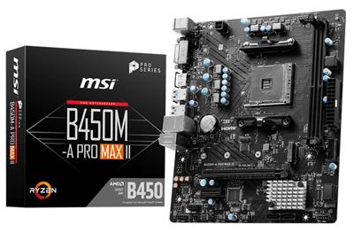 MSI B450M-A PRO MAX II AMD AM4 MicroATX Motherboard | DDR4