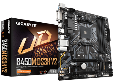 Gigabyte B450M DS3H V2 AMD AM4 MicroATX Motherboard | DDR4