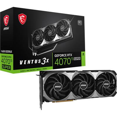 MSI GeForce RTX 4070 Ti SUPER 16G VENTUS 3X OC Video Graphics Card GDDR6X 256-bit