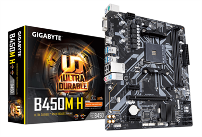 Gigabyte B450M H AMD AM4 microATX Motherboard | DDR4