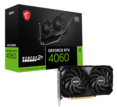 MSI GeForce RTX 4060 VENTUS 2X Black 8G OC Video Graphics Card GDDR6 128-bit