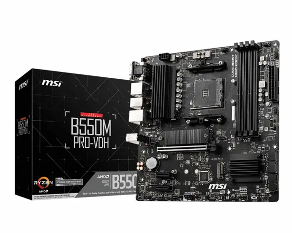 MSI B550M PRO-VDH AMD AM4 DDR4 MicroATX Motherboard