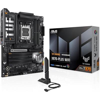 ASUS TUF Gaming X870-PLUS WiFi AMD AM5 X870 ATX Motherboard | DDR5, PCIe 5.0 Ready, Four M.2 Slots, Wi-Fi 7, 2.5Gb LAN, HDMI, USB4® 40Gbps, SATA 6 Gbps, USB 20Gbps Type-C