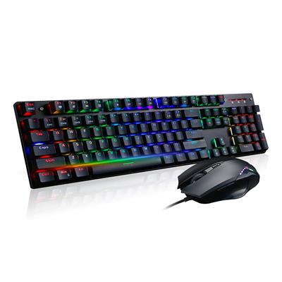 Teamwolf Mechanical Gaming Keyboard RGB Backlight 104 Keys and Mouse 4800 DPI Professional Combo