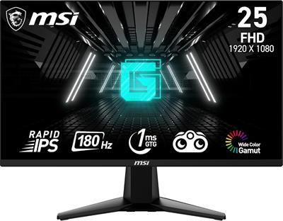 MSI G255F 25-inch 1920 x 1080 (FHD) Computer Monitor, 180Hz, Adaptive-Synch, HDMI, DisplayPort, VESA Mountable, Tilt Adjustable, Speaker, 1ms, Black