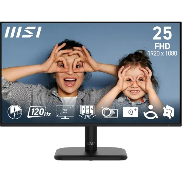 MSI PRO MP251L E2 | 24.5-Inch FHD Office Monitor - 1920 x 1080 IPS Panel, 4-Sided Frameless, 120 Hz Refresh Rate, Eye-Friendly Screen, Tilt-Adjustable, HDMI 1.4b, VGA Port
