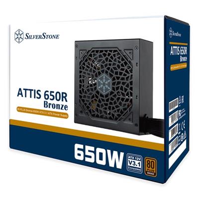 SilverStone Attis 650R Bronze 650W 80 PLUS Bronze ATX 3.1 Power Supply - Black