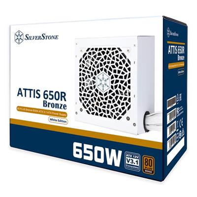 SilverStone Attis 650R Bronze 650W 80 PLUS Bronze ATX 3.1 Power Supply - White