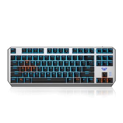 AULA F3087 - Mechanical Gaming Keyboard with RGB Rainbow Backlit, ABS Keycaps, 87 Keys Anti-Ghosting Ergonomic USB Type-C Wired Computer Keyboards for Windows PC