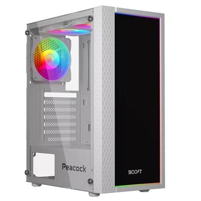 Boost Peacock Mid-Tower ATX Case - White 