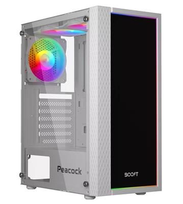 Boost Peacock Mid-Tower ATX Case - White 