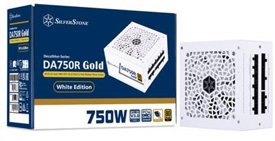 SilverStone DA750R Gold 780 PLUS Gold 750W ATX 3.0 & PCIe 5.0 Fully Modular Power Supply - White