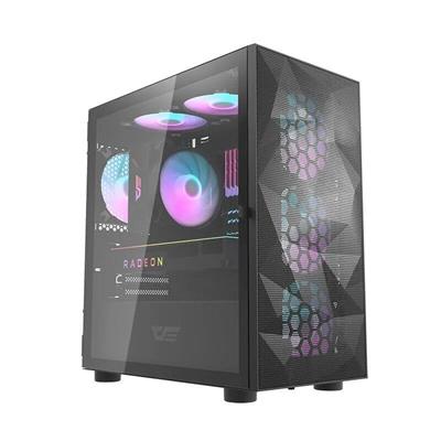 DarkFlash Aigo DLM21 MESH mATX Tower Gaming Case – Black