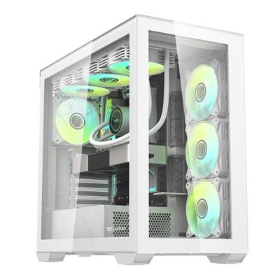 DarkFlash DLX4000 Tempered Glass Mid-Tower ATX Case - White