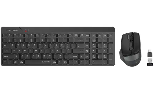 A4Tech Fstyler FG2400 Air2 2.4G QuietKey Power-Saving Wireless Keyboard & Mouse Combo - Black