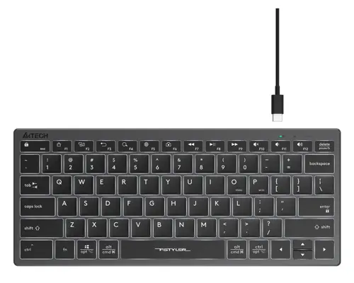 A4Tech Fstyler FX61 Wired Scissor Switch Compact White Backlit Keyboard