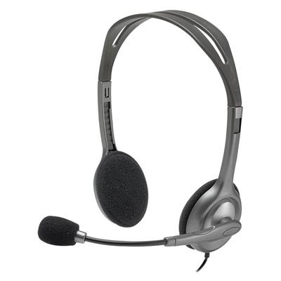 Logitech H110 Stereo Headset Black 3.5mm Dual Plug