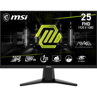 MSI MAG 256F | 1920 x 1080 (FHD) Gaming Monitor, 180Hz, IPS, Adaptive-Sync, HDMI, DisplayPort, VESA Mountable, Tilt, Height Adjustable, Speaker, 1ms, Black