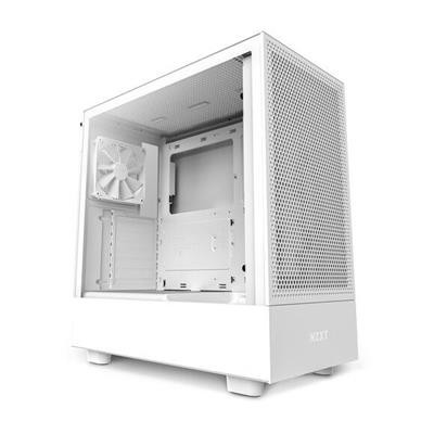 NZXT H5 Flow Compact Mid-Tower ATX Airflow Case - White