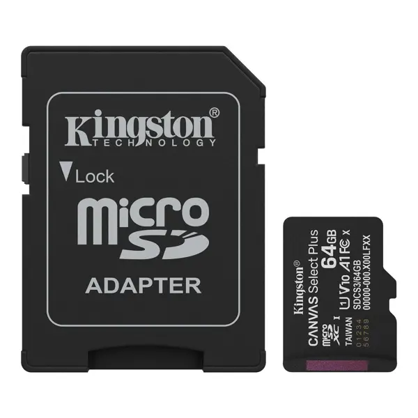 Kingston 64GB Canvas Select Plus microSD Memory Card