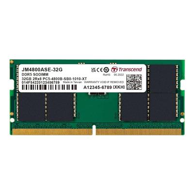 Transcend JetRam 32GB DDR5 4800 SO-DIMM CL40 Laptop RAM Memory Module - JM4800ASE-32G