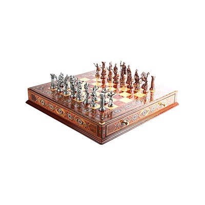 Handmade Pieces and Natural Solid Wooden Chess Board