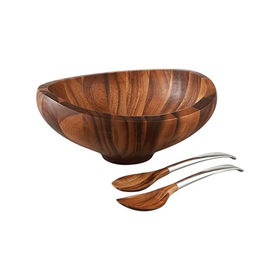 Nambe Butterfly Salad Bowl with Servers