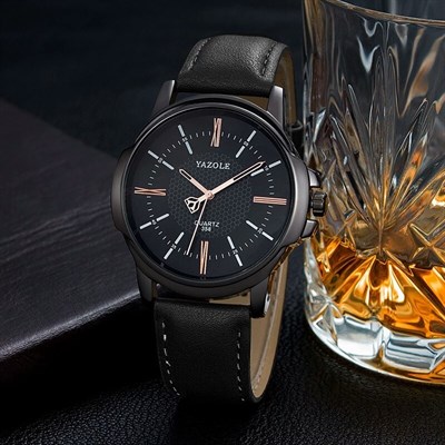 ORIGINAL YAZOLE 2019 Matte Black Business Formal Wrist watch for men
