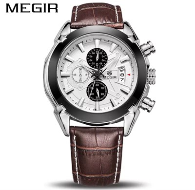 Original Megir Business Formal Luxury Chronograph Watch for Men