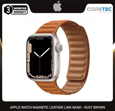 Apple Watch Leather Link Magnetic Loop Band for  42m-44-45mm - Dust Brown