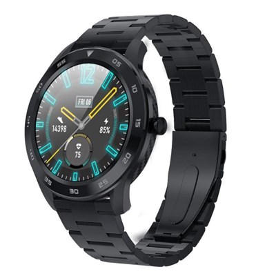 Business Formal DT98 Classic Bluetooth HD Stainless Steel Chian Strap Smart watch for men -Matte Bla