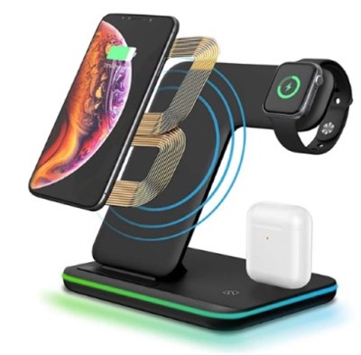 Wireless Charging Stand -15W Original 3 in 1 Wireless charger for iphone, Apple watch and airpods
