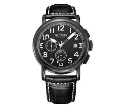 Original Megir Executive Formal Chronograph Watch For Men - ML2031G-BK-1
