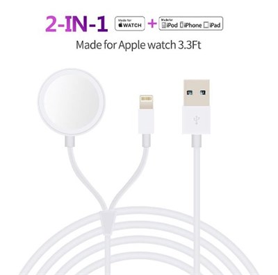 10W Fast Charge 2 in 1 Charging Cable for Apple Watch and Iphone