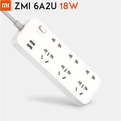 Xiaomi ZMI CX05 Power Extension - 18W 2 USB Charging Hub 6 AC Ports Socket Power Strip with 1.8m Cab
