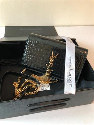 YSL Kate Black Croc pattern 20cm - Premium