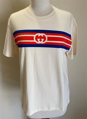 Gucci T shirt white with stripes 