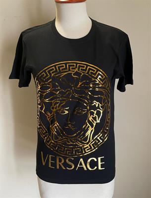 Versace T shirt Black (gold medusa logo) 