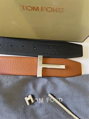 TOM FORD Tan Reversible Belt with Silver buckle - Available in size 90cm and 95cm 