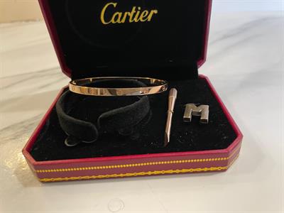 Cartier Rose Gold Love bangle plain thick- 17cm 