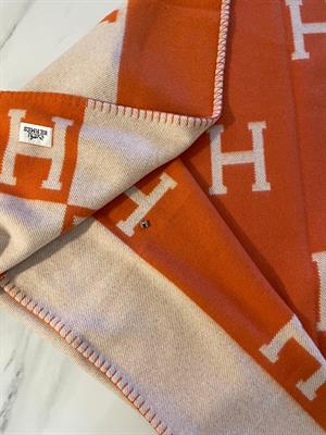 Hermes Throw Blanket Orange  53.1" x 66.9"