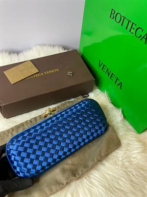 Bottega Silk Clutch Long - Blue 